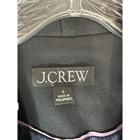 J.Crew Black Stretch Twill Basic Classic Classy Open Going‎ Out Blazer Size 0 - Picture 3 of 11